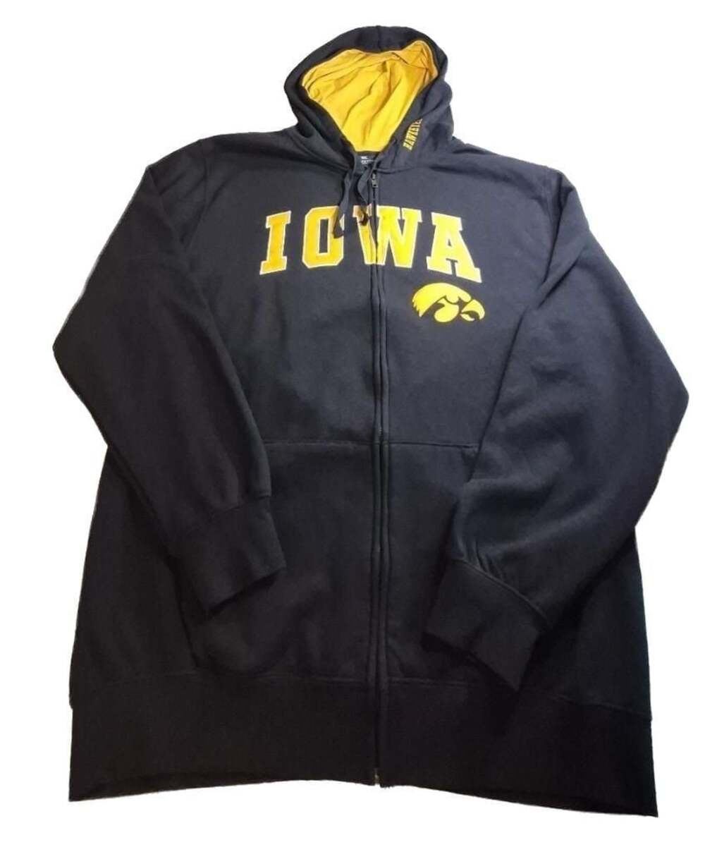 Colosseum Iowa Hawkeyes Black and Gold Full-Zip Hoodie
